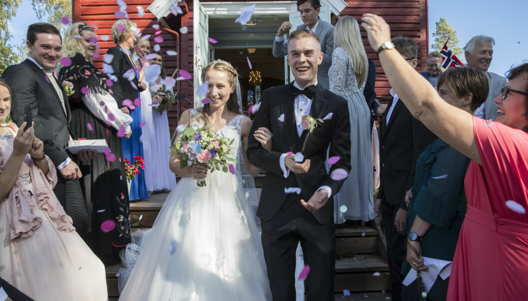 GIFTET SEG: Filip Ingebrigtsen og Astrid Mangen Cederkvist giftet seg i Mangen kapell i september. Foto: Vidar Ruud / NTB scanpix GIFTET SEG: Filip Ingebrigtsen og Astrid Mangen Cederkvist giftet seg i Mangen kapell i september. Foto: Vidar Ruud / NTB scanpix