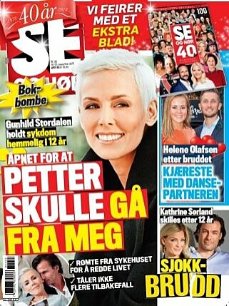 TIRSDAGENS UTGAVE: I dagens utgave av Se og Hør kan du blant annet lese om sjokkbrudd for Kathrine Sørland og Helene Olafsens rykende ferske kjærlighetsforhold. Foto: Faksimile / Se og Hør TIRSDAGENS UTGAVE: I dagens utgave av Se og Hør kan du blant annet lese om sjokkbrudd for Kathrine Sørland og Helene Olafsens rykende ferske kjærlighetsforhold. Foto: Faksimile / Se og Hør