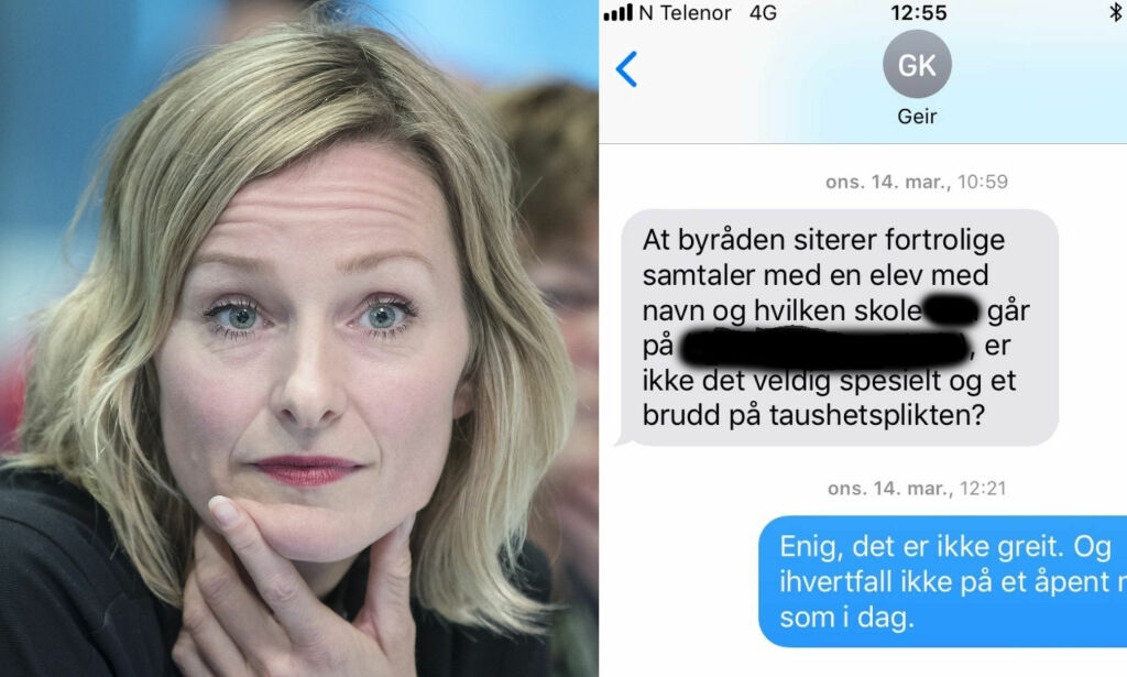 image: Sjokkerte politikere da Thorkildsen skal ha utlevert sensitive personopplysninger om elev i et åpent møte