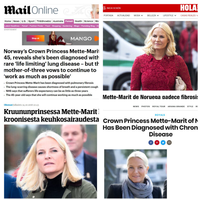 OVERSKRIFTER: Kronprinsesse Mette-Marit har skapt store overskrifter i utlandet etter sykdomsavsløringen. Foto: NTB Scanpix OVERSKRIFTER: Kronprinsesse Mette-Marit har skapt store overskrifter i utlandet etter sykdomsavsløringen. Foto: NTB Scanpix