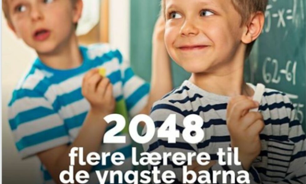 HELT FEIL: Faktisk.no skriver at Høyre sin reklamekampanje ikke stemmer. FOTO: Høyres Facebookside HELT FEIL: Faktisk.no skriver at Høyre sin reklamekampanje ikke stemmer. FOTO: Høyres Facebookside