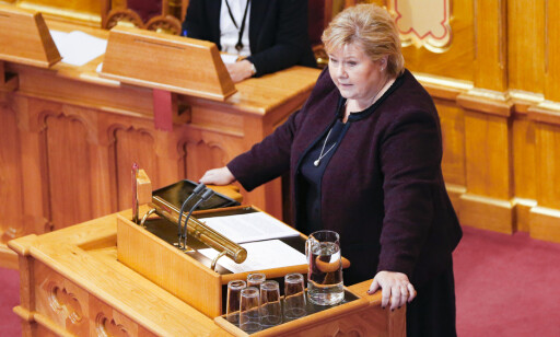 OSLO 20181114.
Statsminister Erna Solberg under Stortingets muntlige spørretime onsdag formiddag.
Foto: Fredrik Hagen / NTB scanpix OSLO 20181114.
Statsminister Erna Solberg under Stortingets muntlige spørretime onsdag formiddag.
Foto: Fredrik Hagen / NTB scanpix