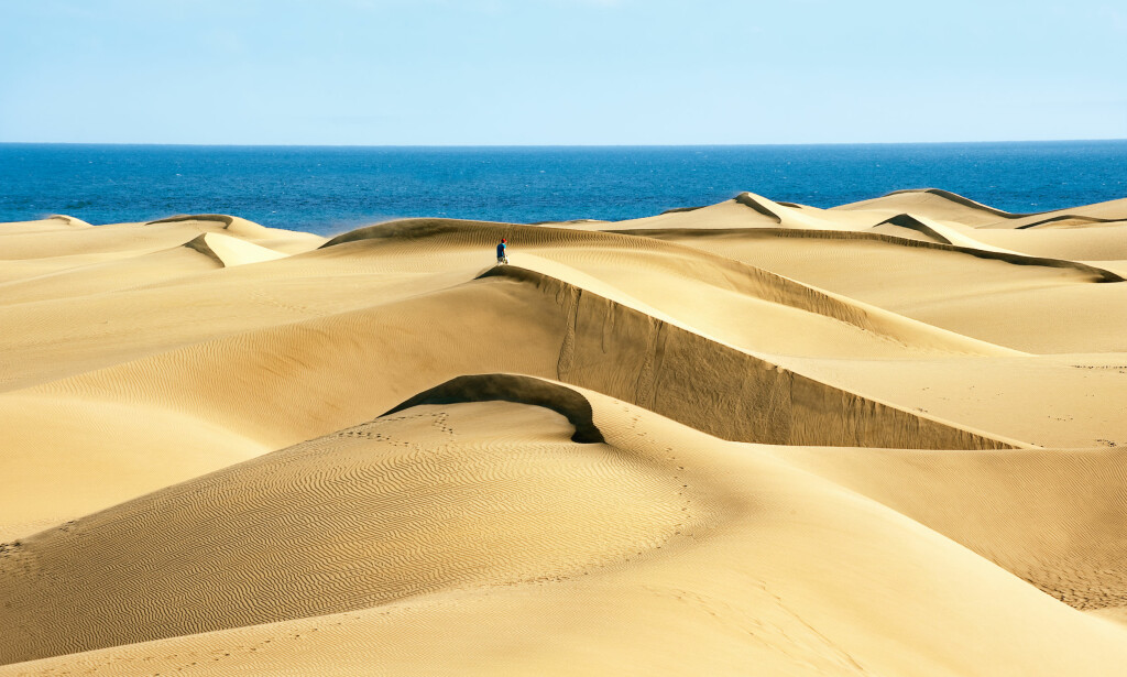 MASPALOMAS: De berømte sanddynene i Maspalomas er vernet. Men nå hentes det likevel sand herfra. Foto: Shutterstock / NTB Scanpix MASPALOMAS: De berømte sanddynene i Maspalomas er vernet. Men nå hentes det likevel sand herfra. Foto: Shutterstock / NTB Scanpix