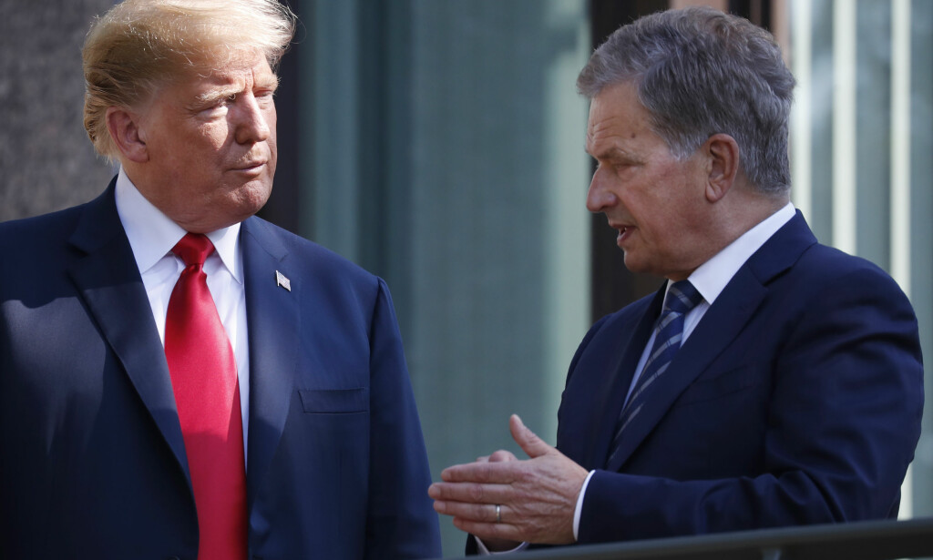 LÆRER OG ELEV: President Donald Trump har lært noe av Finlands president Sauli Niinistö om skogbruk, men ikke om å rake lauv i skogen, ifølge den finske læremesteren. Her i Helsingfors 16. juli i år. Foto: Pablo Martinez Monsivais, AP/NTB Scanpix. LÆRER OG ELEV: President Donald Trump har lært noe av Finlands president Sauli Niinistö om skogbruk, men ikke om å rake lauv i skogen, ifølge den finske læremesteren. Her i Helsingfors 16. juli i år. Foto: Pablo Martinez Monsivais, AP/NTB Scanpix.