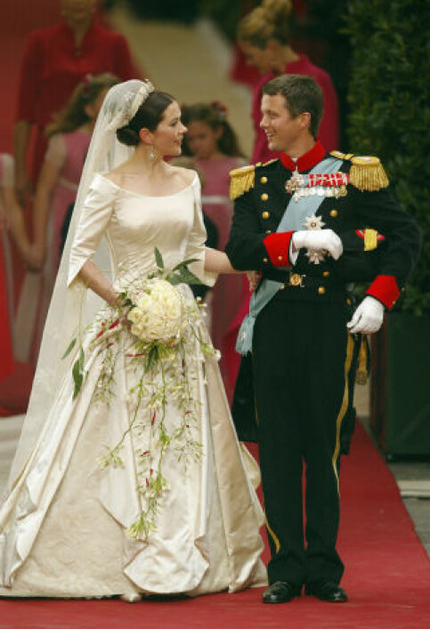 BLE KRONPRINSESSE: Den 14. mai 2004 ga Mary og Frederik hverandre sine «ja» i København, og ble rette ektefolk. Foto: AFP; NTB scanpix BLE KRONPRINSESSE: Den 14. mai 2004 ga Mary og Frederik hverandre sine «ja» i København, og ble rette ektefolk. Foto: AFP; NTB scanpix