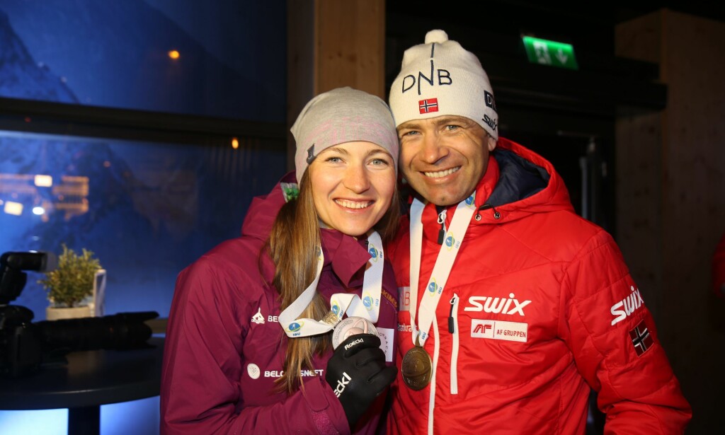 SJELEVENNER: Skiskytterparet giftet seg i 2016, og bor sammen i Hviterussland. Her er de fotografert i Østerrike i 2017. Foto: NTB scanpix SJELEVENNER: Skiskytterparet giftet seg i 2016, og bor sammen i Hviterussland. Her er de fotografert i Østerrike i 2017. Foto: NTB scanpix