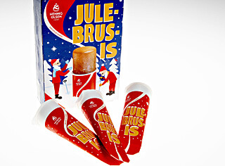 Julebrus-isen kommer i en liten 6-pakk og koster 49,90 kroner. Foto: Frank Karlsen Julebrus-isen kommer i en liten 6-pakk og koster 49,90 kroner. Foto: Frank Karlsen