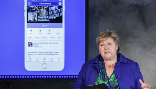 Erna Solberg stenger Facebook-veggen sin Erna Solberg stenger Facebook-veggen sin