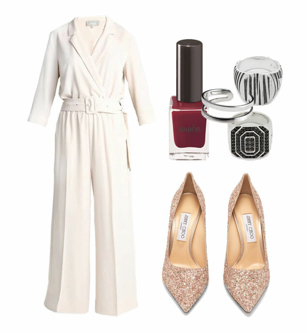 Jumpsuit fra In Wear via Zalando.no, kr 1525. Neglelakk fra Babor, kr 189. Ring med åpent parti fra Glitter, kr 40. Ring med striper fra Tom Wood, kr 2699. Ring fra Tom Wood, kr 4699. Sko fra Jimmy Choo via Matchesfashion.com, kr 4220. Jumpsuit fra In Wear via Zalando.no, kr 1525. Neglelakk fra Babor, kr 189. Ring med åpent parti fra Glitter, kr 40. Ring med striper fra Tom Wood, kr 2699. Ring fra Tom Wood, kr 4699. Sko fra Jimmy Choo via Matchesfashion.com, kr 4220.