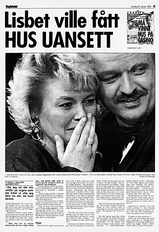 TÅRER: - Da jeg så det sto «HUS» på vogna som ble trillet ut, kunne jeg ikke tro det. Så kom tårene, lød ingressen til Dagbladets sak. Faksimile: Dagbladet 23. januar 1993 TÅRER: - Da jeg så det sto «HUS» på vogna som ble trillet ut, kunne jeg ikke tro det. Så kom tårene, lød ingressen til Dagbladets sak. Faksimile: Dagbladet 23. januar 1993