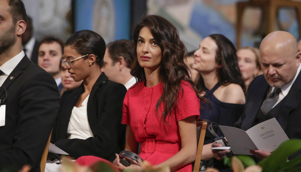 <strong>PÅ PLASS:</strong> Amal er en av de spesielt inviterte som får overvære fredsprisseremonien mandag. Foto: NTB Scanpix <strong>PÅ PLASS:</strong> Amal er en av de spesielt inviterte som får overvære fredsprisseremonien mandag. Foto: NTB Scanpix