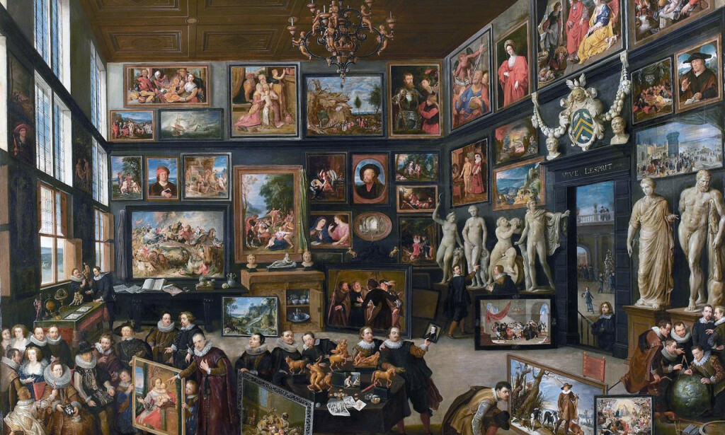 GAMMELT MARKED: Det private kunstmarkedet er ingen ny ting. Her er en framstilling av hvordan det kunne se ut i 1600-tallets Antwerpen, i Willem van Haechts «Cornelis van der Geests billedgalleri» fra 1628. FOTO: WIKIMEDIA COMMONS GAMMELT MARKED: Det private kunstmarkedet er ingen ny ting. Her er en framstilling av hvordan det kunne se ut i 1600-tallets Antwerpen, i Willem van Haechts «Cornelis van der Geests billedgalleri» fra 1628. FOTO: WIKIMEDIA COMMONS