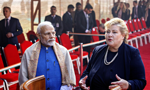 MØTTE MODI: Erna Solberg avsluttet tirsdag et offisielt besøk til India, der hun blant annet møtte sin statsministerkollega Narendra Modi. Foto: Nina Hansen MØTTE MODI: Erna Solberg avsluttet tirsdag et offisielt besøk til India, der hun blant annet møtte sin statsministerkollega Narendra Modi. Foto: Nina Hansen