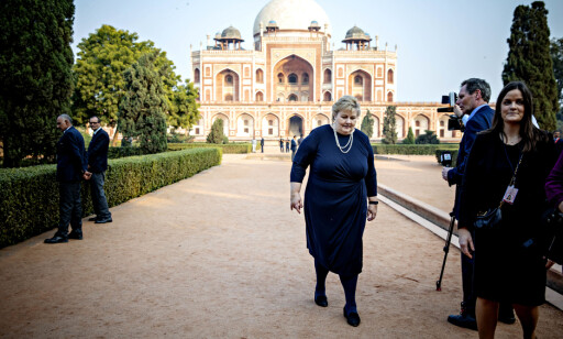 INDIA: Erna Solberg tok en pause fra regjeringsforhandlingene for å reise til India på offisielt besøk. Foto: Nina Hansen INDIA: Erna Solberg tok en pause fra regjeringsforhandlingene for å reise til India på offisielt besøk. Foto: Nina Hansen