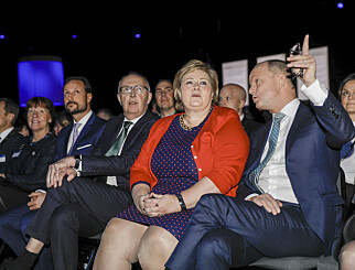 - MEST PER HODE: - Vi er det landet i Europa som bruker mest penger på forsvar per hode, sier Solberg, her på NHOs årskonferanse. Foto: Jørn Moen - MEST PER HODE: - Vi er det landet i Europa som bruker mest penger på forsvar per hode, sier Solberg, her på NHOs årskonferanse. Foto: Jørn Moen