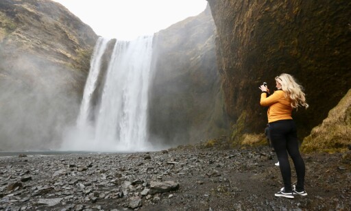 Fritt fall: Like ved bilvegen ligger Skogafoss. Foto: Odd Roar Lange/The Travel Inspector Fritt fall: Like ved bilvegen ligger Skogafoss. Foto: Odd Roar Lange/The Travel Inspector