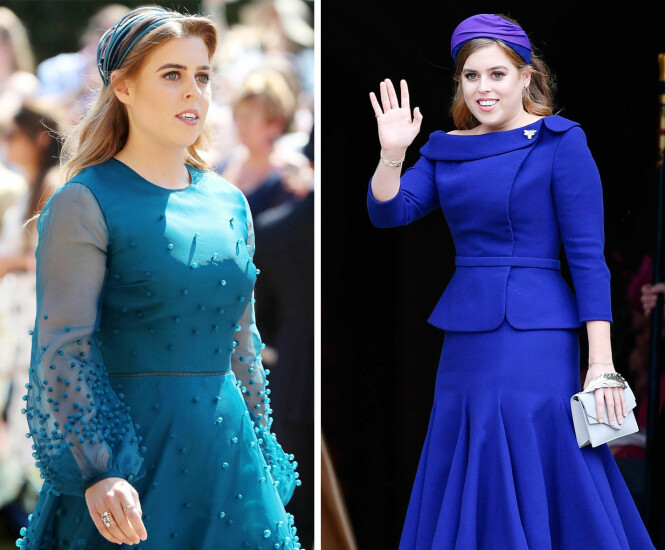 TONET DET NED: Under bryllupet til fetteren prins Harry i mai 2018 (t.v.), og lillesøsteren prinsesse Eugenie i oktober 2018, gikk prinsesse Beatrice for to enklere hatter. FOTO: NTB Scanpix TONET DET NED: Under bryllupet til fetteren prins Harry i mai 2018 (t.v.), og lillesøsteren prinsesse Eugenie i oktober 2018, gikk prinsesse Beatrice for to enklere hatter. FOTO: NTB Scanpix
