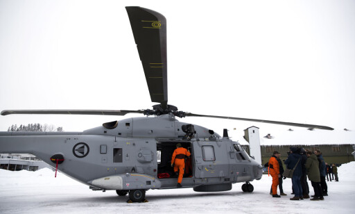 OSLO 20180122.
Nytt helikopter NH90 i fregattversjon landet på Kjeller ved Lillestrøm.
Foto: Berit Roald / NTB scanpix OSLO 20180122.
Nytt helikopter NH90 i fregattversjon landet på Kjeller ved Lillestrøm.
Foto: Berit Roald / NTB scanpix