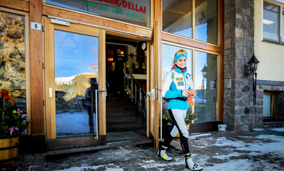 KLAR FOR VM: Therese Johaug varmet opp i Seiser Alm før helga. Der gjør hun de siste forberedelsene til det som kan bli et suksessmesterskap. Foto: Bjørn Langsem KLAR FOR VM: Therese Johaug varmet opp i Seiser Alm før helga. Der gjør hun de siste forberedelsene til det som kan bli et suksessmesterskap. Foto: Bjørn Langsem