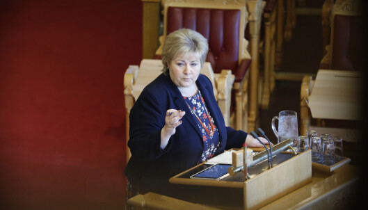 Statsminister Erna Solberg (H) måtte svare om beredskapen for å håndtere en cruiseulykke i nord i den muntlige spørretimen på Stortinget onsdag. Foto: Gorm Kallestad / NTB scanpix Statsminister Erna Solberg (H) måtte svare om beredskapen for å håndtere en cruiseulykke i nord i den muntlige spørretimen på Stortinget onsdag. Foto: Gorm Kallestad / NTB scanpix
