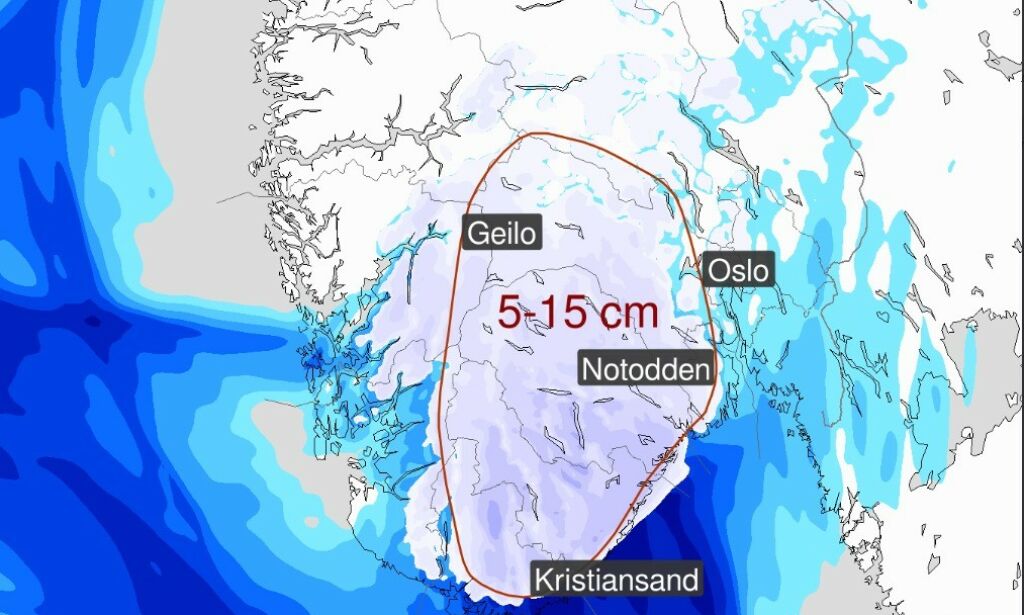 image: Varsler snøkaos på Østlandet - kan komme 15 cm!
