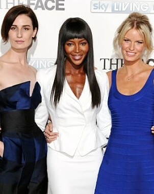 SUPERMODELLER: Erin O'Connor, Naomi Campbell og Caroline Winberg. Foto: NTB Scanpix SUPERMODELLER: Erin O'Connor, Naomi Campbell og Caroline Winberg. Foto: NTB Scanpix