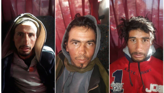 HOVEDMENN: De tre gateselgerne Rachid Afati (t.v), Ouziad Younes og bøddelen Abdessamad El Joud (t.h) er siktet for drapene på norske Maren Ueland og danske Louisa Vesterager Jespersen. I tillegg er 19 andre siktet i terrorsaken. Her er de tre avbildet da de ble pågrepet på en buss på vei fra Marrakech. Foto: Marokkansk politi / AFP / Scanpix HOVEDMENN: De tre gateselgerne Rachid Afati (t.v), Ouziad Younes og bøddelen Abdessamad El Joud (t.h) er siktet for drapene på norske Maren Ueland og danske Louisa Vesterager Jespersen. I tillegg er 19 andre siktet i terrorsaken. Her er de tre avbildet da de ble pågrepet på en buss på vei fra Marrakech. Foto: Marokkansk politi / AFP / Scanpix