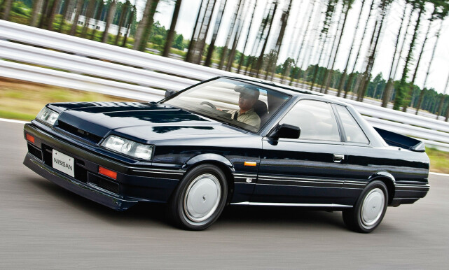 FØRSTE MODERNE: Skyline R31 var bilgjengelig både i sedan, hardtop sedan, coupe stasjonsvogn. Foto: Nissan FØRSTE MODERNE: Skyline R31 var bilgjengelig både i sedan, hardtop sedan, coupe stasjonsvogn. Foto: Nissan