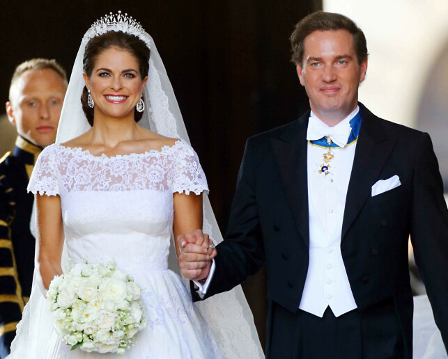 BRYLLUPSDAG: Prinsesse Madeleine giftet seg med sin Chris O'Neill den 8. juni 2013. Foto: NTB Scanpix BRYLLUPSDAG: Prinsesse Madeleine giftet seg med sin Chris O'Neill den 8. juni 2013. Foto: NTB Scanpix