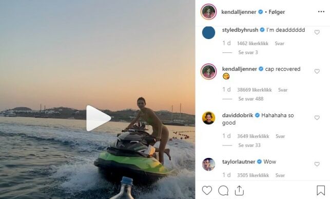 FORSIKRER FANSEN: «Korken er funnet», skriver Kendall under videoen på Instagram, som for øvrig har fått en hel haug med kommentarer fra hennes mange kjendisvenner. Foto: Skjermdump / Instagram FORSIKRER FANSEN: «Korken er funnet», skriver Kendall under videoen på Instagram, som for øvrig har fått en hel haug med kommentarer fra hennes mange kjendisvenner. Foto: Skjermdump / Instagram
