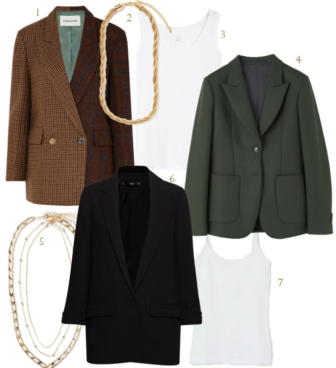 1. Anderson Bell via Net-a-porter.com, kr 5000. 2. Lindex, kr 99. 3. Kappahl, kr 99. 4. Tiger of Sweden, kr 3499. 5. Lindex, kr 149. 6. Mango, kr 799. 7. H&M, kr 50. 1. Anderson Bell via Net-a-porter.com, kr 5000. 2. Lindex, kr 99. 3. Kappahl, kr 99. 4. Tiger of Sweden, kr 3499. 5. Lindex, kr 149. 6. Mango, kr 799. 7. H&M, kr 50.