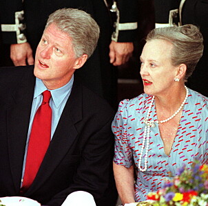 PÅ BESØK: Dronning Margrethe hadde i 1997 besøk av Bill Clinton. Foto: NTB scanpix PÅ BESØK: Dronning Margrethe hadde i 1997 besøk av Bill Clinton. Foto: NTB scanpix