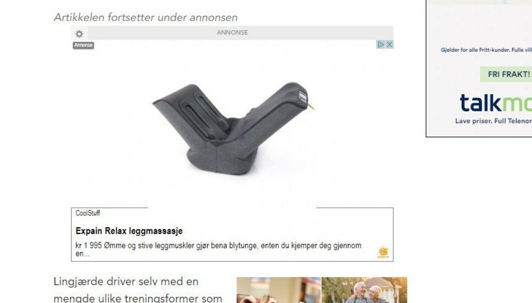 FØLGER ETTER DEG: Denne annonsen har fulgt etter undertegnede i flere uker. FØLGER ETTER DEG: Denne annonsen har fulgt etter undertegnede i flere uker.