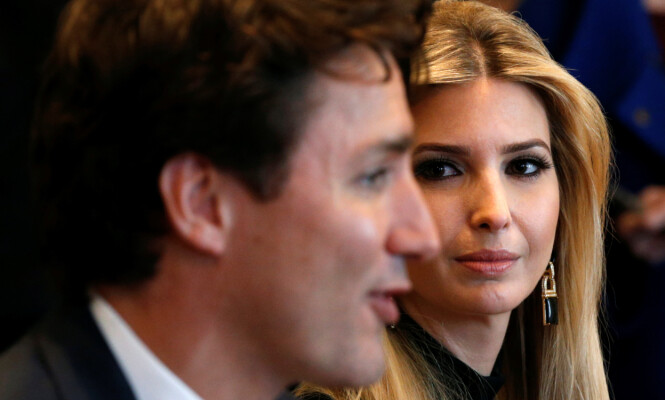 NISTIRRING: Blikket Ivanka Trump ga den kanadiske statsministeren i 2017 sørget for utallige overskrifter. Foto: Reuters/ NTB scanpix NISTIRRING: Blikket Ivanka Trump ga den kanadiske statsministeren i 2017 sørget for utallige overskrifter. Foto: Reuters/ NTB scanpix