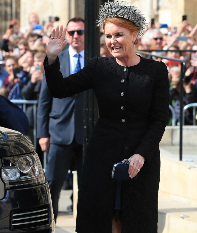 <strong>HERTUGINNEN AV YORK:</strong> Prinsesse Eugenies mor, hertuginne Sarah, var også på plass i det heller sjeldne bryllupet i byens katedral. Foto: NTB Scanpix <strong>HERTUGINNEN AV YORK:</strong> Prinsesse Eugenies mor, hertuginne Sarah, var også på plass i det heller sjeldne bryllupet i byens katedral. Foto: NTB Scanpix