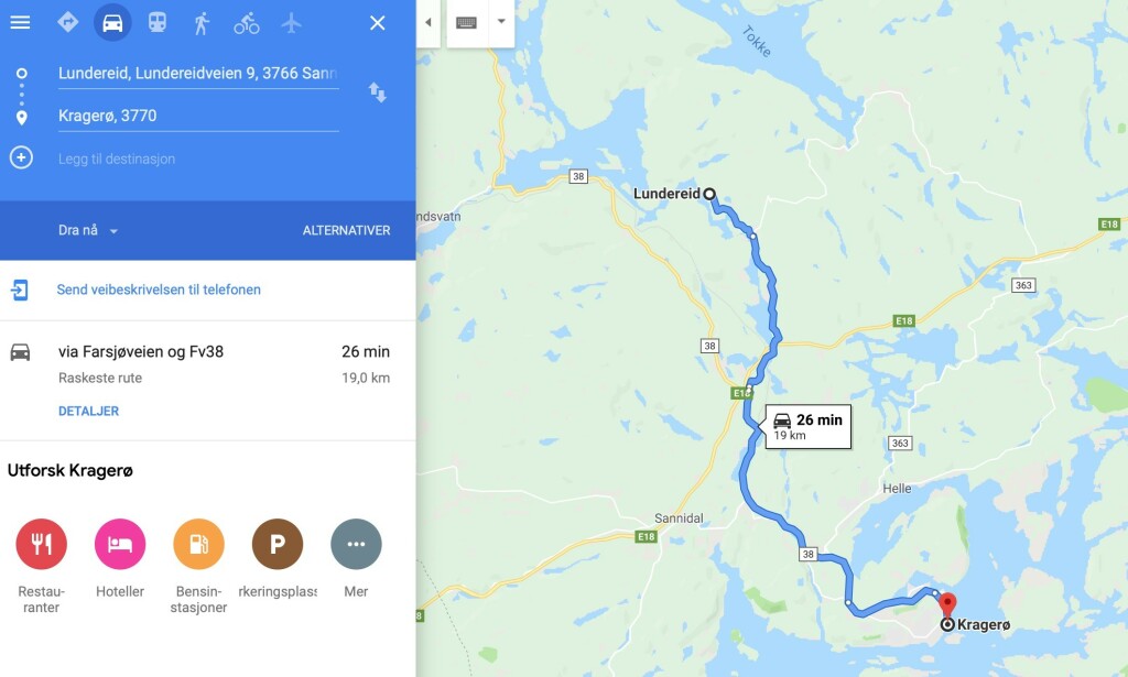 Noe må man jo bruke de atten innleide dronefotografene sine til. Skjermdump: Google Maps. Noe må man jo bruke de atten innleide dronefotografene sine til. Skjermdump: Google Maps.
