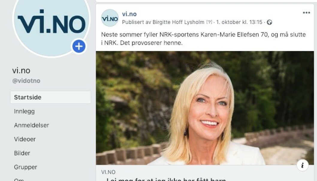 Du kan følge Vi.no på Facebook, og kommentere under artiklene vi legger ut. Det samme gjelder de fleste andre avis- og magasinredaksjoner, organisasjoner og bedrifter. Du kan følge Vi.no på Facebook, og kommentere under artiklene vi legger ut. Det samme gjelder de fleste andre avis- og magasinredaksjoner, organisasjoner og bedrifter.
