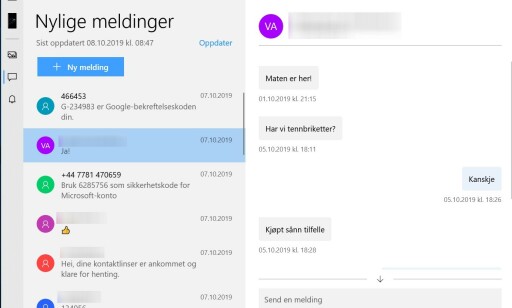 MELDINGER: Les og svar på tekstmeldinger i Din mobil-appen. MELDINGER: Les og svar på tekstmeldinger i Din mobil-appen.