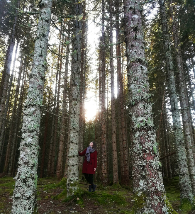 NORSK NATUR: Sandra setter pris på den norske naturen, som skiller seg fra den spanske. FOTO: Privat. NORSK NATUR: Sandra setter pris på den norske naturen, som skiller seg fra den spanske. FOTO: Privat.