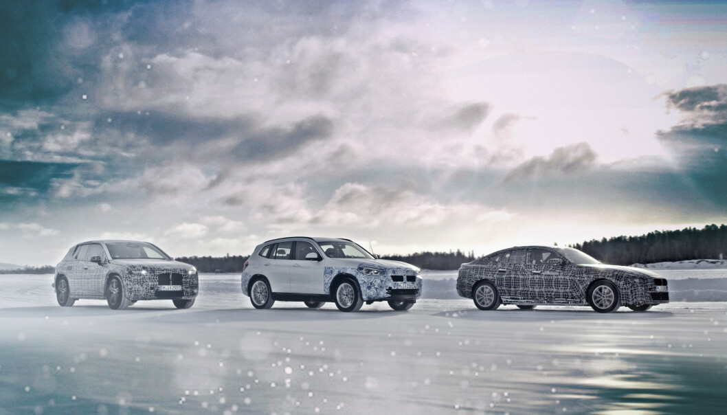 FREMTIDEN: Fra venstre BMW iNEXT, BMW iX3 og BMW i4. FREMTIDEN: Fra venstre BMW iNEXT, BMW iX3 og BMW i4.