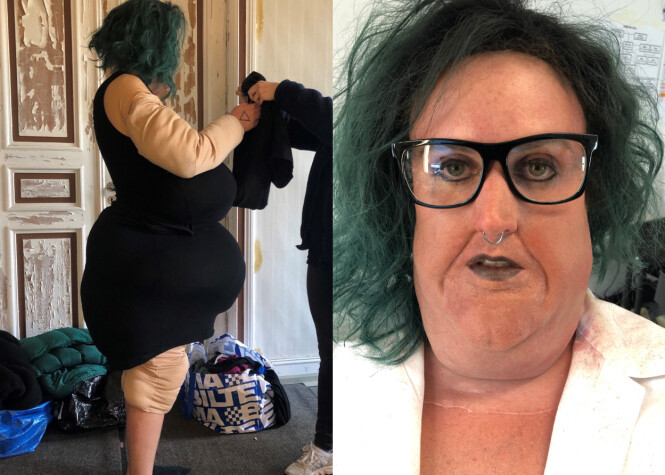 <strong>PONDUS:</strong> Det er ikke bare ansiktet til Kevin Vågenes som får en overhaling. Selve kostymet tar en halvtime å få på seg. Foto: Michelle Johansson <strong>PONDUS:</strong> Det er ikke bare ansiktet til Kevin Vågenes som får en overhaling. Selve kostymet tar en halvtime å få på seg. Foto: Michelle Johansson