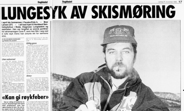 SYK AV FLUORSMØRING: Oppslag fra Dagbladet i 1990. I Legeforeningens tidsskrift ble det i 1990-91 beskrevet to tilfeller av det vi i dag trolig vil kalle fluorsjokk. SYK AV FLUORSMØRING: Oppslag fra Dagbladet i 1990. I Legeforeningens tidsskrift ble det i 1990-91 beskrevet to tilfeller av det vi i dag trolig vil kalle fluorsjokk.