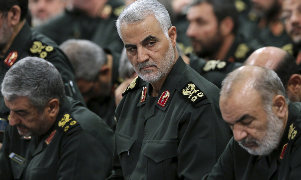 TOPPGENERAL: Qasem Soleimani var blant de som ble drept i et amerikansk droneangrep i januar. Foto: Office of the Iranian Supreme Leader via AP / NTB Scanpix TOPPGENERAL: Qasem Soleimani var blant de som ble drept i et amerikansk droneangrep i januar. Foto: Office of the Iranian Supreme Leader via AP / NTB Scanpix