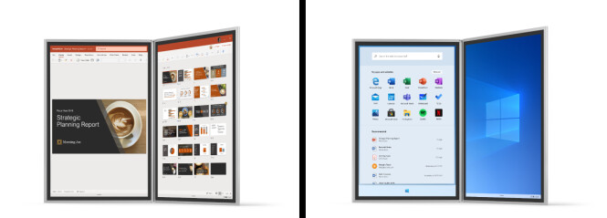 Eksempler på brukergrensesnittet i Windows 10X. Foto: Microsoft Eksempler på brukergrensesnittet i Windows 10X. Foto: Microsoft