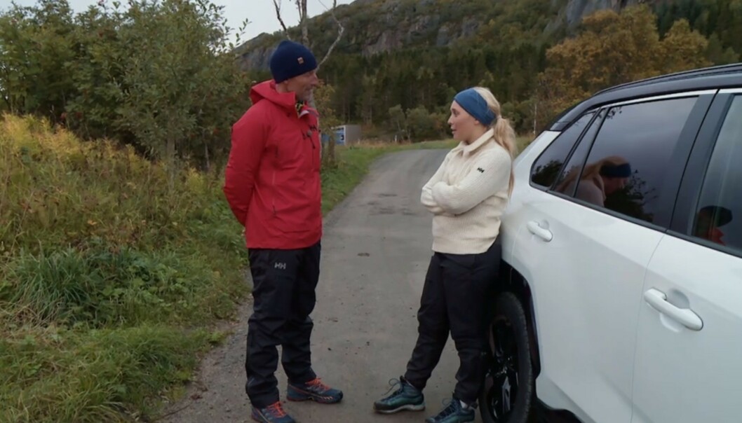 FARVEL: Programleder Tom Stiansen takker Turmo for deltakelsen. Foto: Discovery FARVEL: Programleder Tom Stiansen takker Turmo for deltakelsen. Foto: Discovery