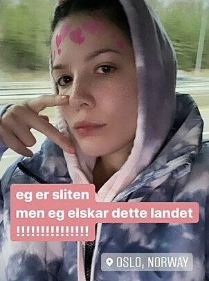 VISER FRAM: For sine 18,5 millioner følgere på Instagram skryter artisten av norskkunnskapene. Foto: Skjermdump VISER FRAM: For sine 18,5 millioner følgere på Instagram skryter artisten av norskkunnskapene. Foto: Skjermdump