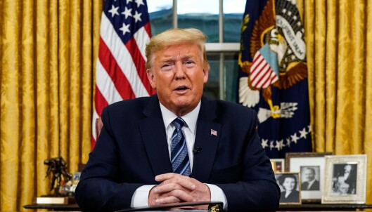 US President Donald Trump addresses the Nation from the Oval Office about the widening novel coronavirus (Covid-19) crisis in Washington, DC on March 11, 2020. - President Donald Trump announced on March 11, 2020 the United States would ban all travel from Europe for 30 days starting to stop the spread of the coronavirus outbreak. "To keep new cases from entering our shores, we will be suspending all travel from Europe to the United States for the next 30 days. The new rules will go into effect Friday at midnight," Trump said in an address to the nation. (Photo by Doug Mills / POOL / AFP) US President Donald Trump addresses the Nation from the Oval Office about the widening novel coronavirus (Covid-19) crisis in Washington, DC on March 11, 2020. - President Donald Trump announced on March 11, 2020 the United States would ban all travel from Europe for 30 days starting to stop the spread of the coronavirus outbreak. "To keep new cases from entering our shores, we will be suspending all travel from Europe to the United States for the next 30 days. The new rules will go into effect Friday at midnight," Trump said in an address to the nation. (Photo by Doug Mills / POOL / AFP)