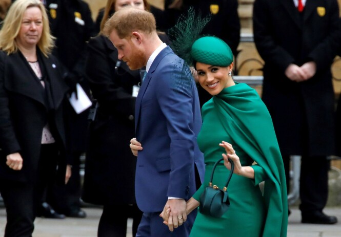 STRÅLTE: Hertuginne Meghan i et nydelig antrekk under Commonwealth Service i Westminster Abbey i London 9. mars. FOTO: NTB scanpix STRÅLTE: Hertuginne Meghan i et nydelig antrekk under Commonwealth Service i Westminster Abbey i London 9. mars. FOTO: NTB scanpix