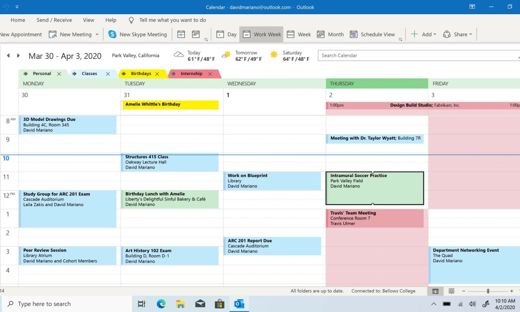 Koble sammen jobb- og privatkalender. Koble sammen jobb- og privatkalender.