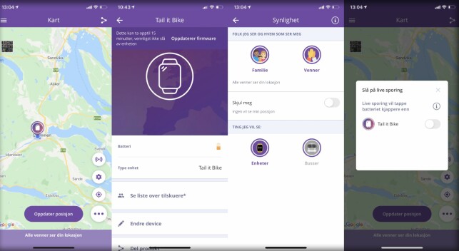 En kjapp oversikt over Tail it-appen. Trykk på bilde får stor størrelse. En kjapp oversikt over Tail it-appen. Trykk på bilde får stor størrelse.